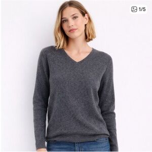 J. Crew Women's V-Neck Sweater in Charcoal